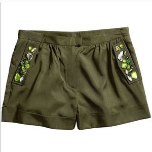 H&M Conscious Olive Green Jewel Shorts